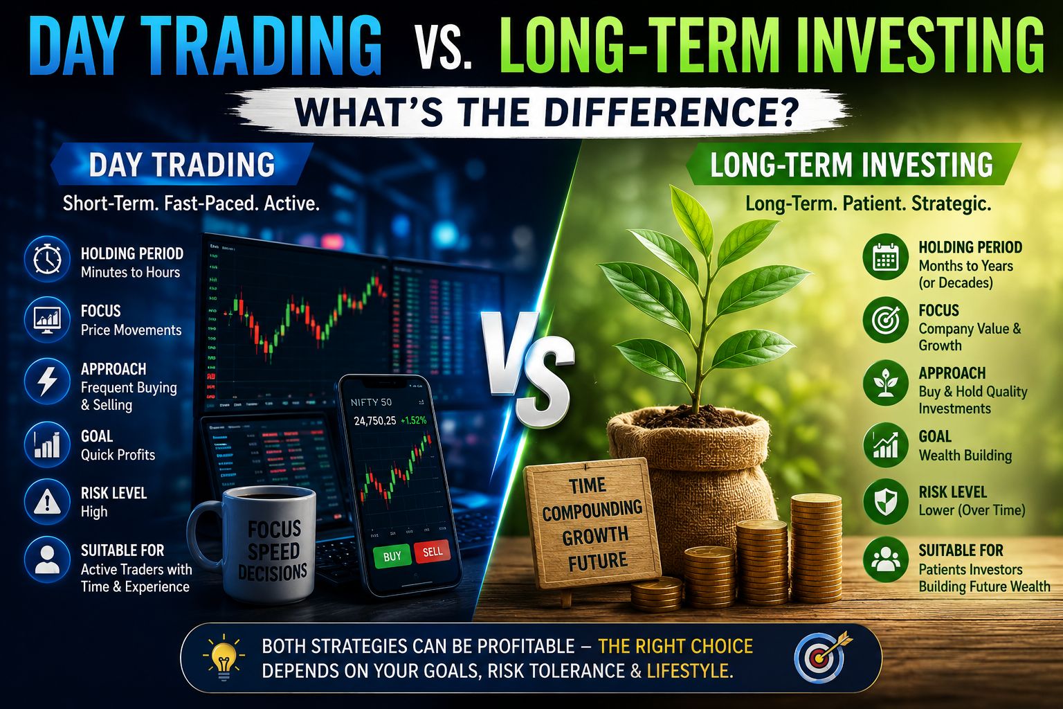 Day Trading vs. Long-Term Investing: What’s the Difference